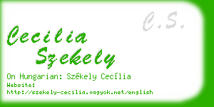 cecilia szekely business card
