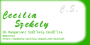 cecilia szekely business card